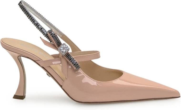 Mach & Mach Roze Leren Hakken met Lakafwerking