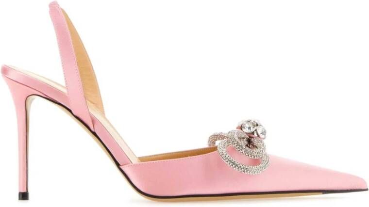 Mach & Mach Roze satijnen pumps hakhoogte 9 5 cm