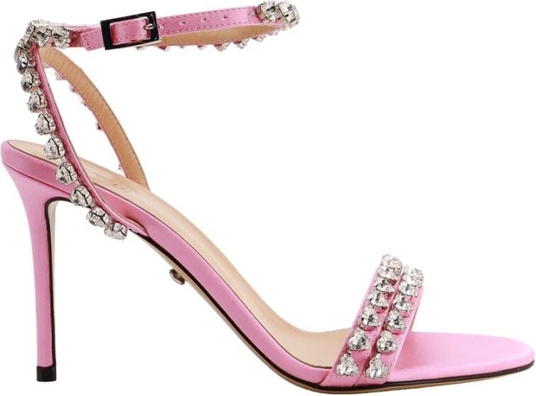 Mach & Mach Roze Satijnen Stiletto Sandalen Pink Dames