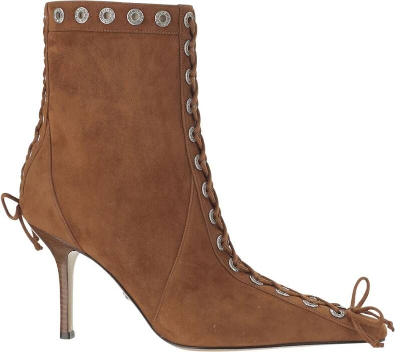 Mach & Mach Studded Leather Lace-Up Enkellaarzen