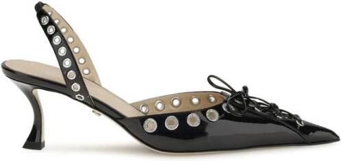Mach&Mach Hoge hakken Crystalized Corset' Slingback in zwart