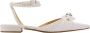 Mach & Mach Witte platte schoenen leer satijn - Thumbnail 1