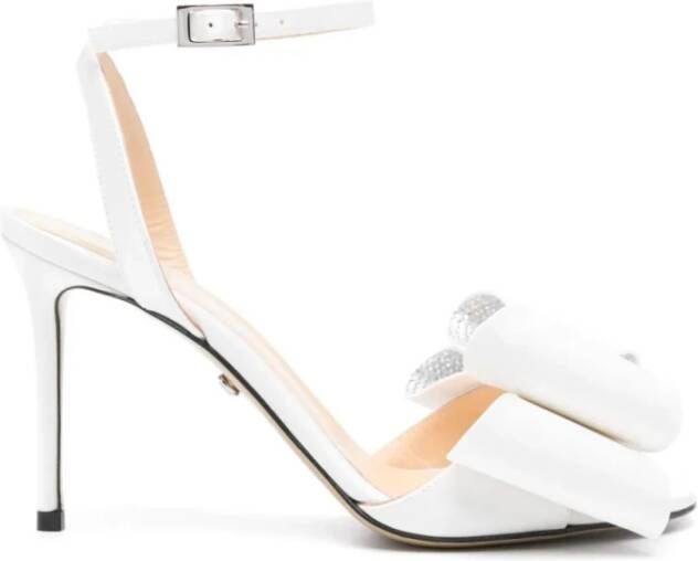 Mach & Mach Witte Satijnen Hoge Hak Sandalen White Dames