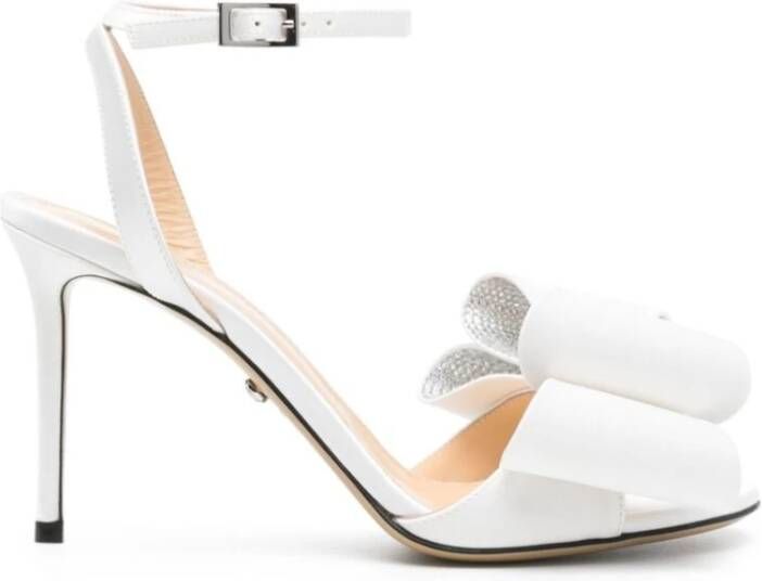 Mach & Mach Witte Satijnen Stiletto Hakken White Dames Schoenen.nl