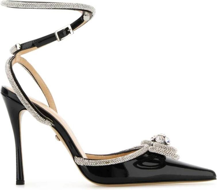 Mach & Mach Zwarte leren Dubbele Strik Pumps