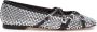 Mach & Mach Zwarte Mesh Ballerina's met Strass - Thumbnail 1