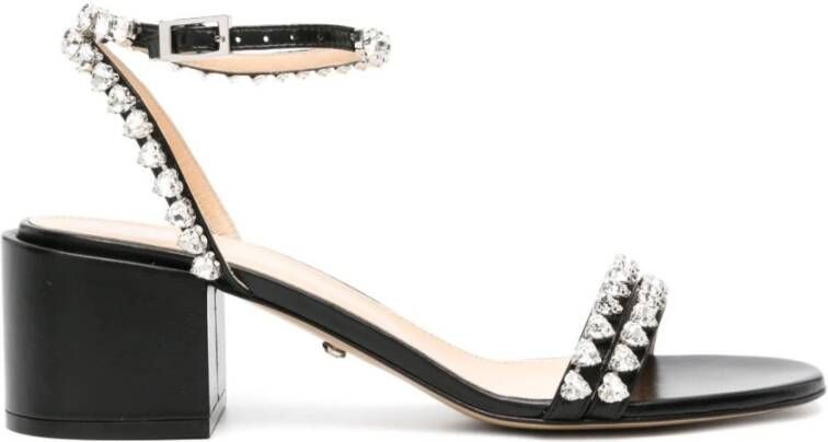 Mach & Mach Zwarte sandalen met kristallen versiering Black Dames