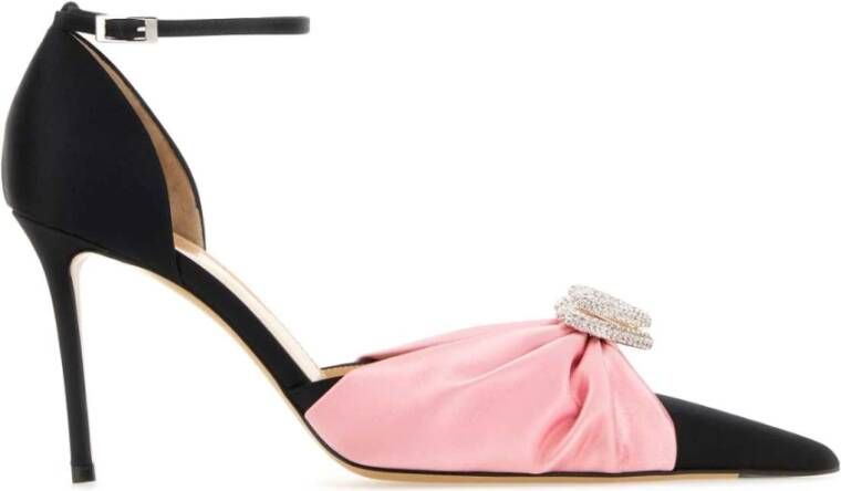 Mach & Mach Zwarte satijnen pumps met 11 cm hak