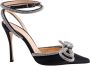 Mach & Mach Zwarte Satijnen Slingback Pumps met Strass Black Dames - Thumbnail 1