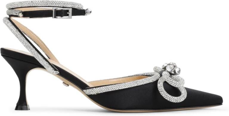 Mach & Mach Zwarte Zijden Strass Pumps Elegante Stijl