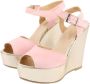 Made in Italia Verstelbare Enkelband Sleehak Sandalen Pink Dames - Thumbnail 7