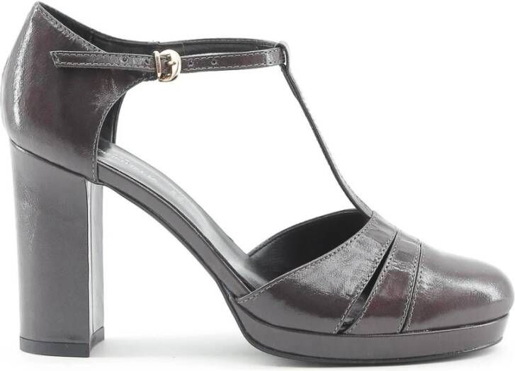 Made in Italia Enkelband Leren Pumps met 9cm Hak Gray Dames