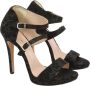 Made in Italia Bloemenprint Uitgesneden Hoge Hak Sandalen Black Dames - Thumbnail 3