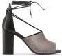 Made in Italia Leren en textiele sandalen met kalfsveters Black Dames - Thumbnail 2