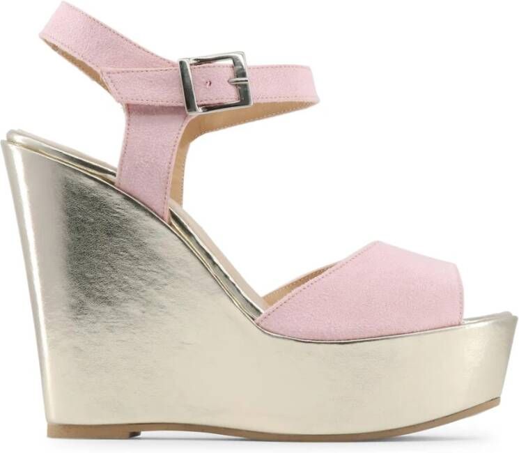 Made in Italia Verstelbare Enkelband Sleehak Sandalen Pink Dames
