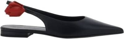 Magda Butrym 3D Bloemenapplicatie Leren Ballerina Slingback Black Dames