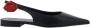 Magda Butrym 3D Bloemenapplicatie Leren Ballerina Slingback Black Dames - Thumbnail 5