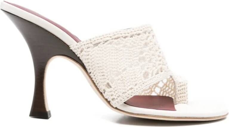Magda Butrym Gehaakte Crème Teenslippers