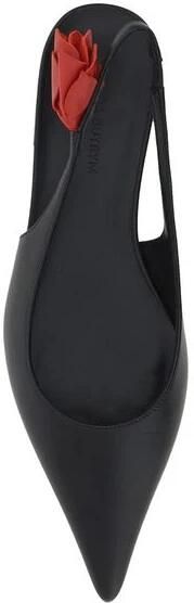 Magda Butrym Leren Ballerina`s met 3D Bloemdetail - Foto 1