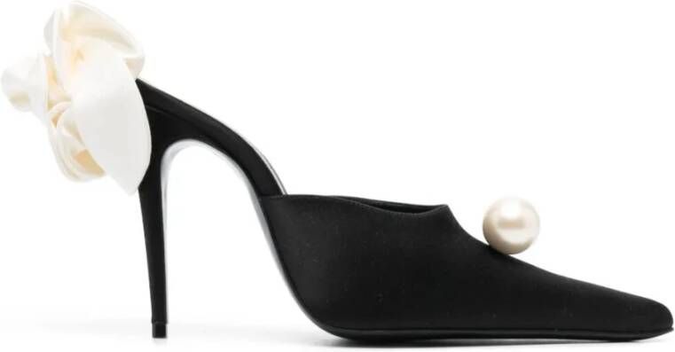 Magda Butrym Satin Hakmuiltjes met Bloemdetail