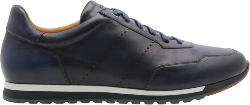 Magnanni Handgemaakte Blauwe Leren Sneakers Blue Heren