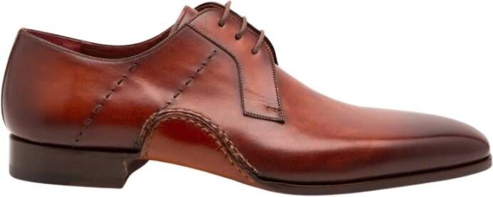 Magnanni Klassieke Cognac Leren Derby Schoenen Brown Heren