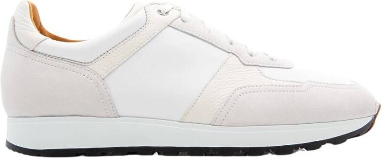 Magnanni Retro-geïnspireerde sportsneaker met gemengde textuur White Heren