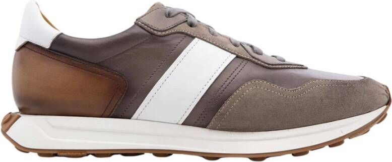 Magnanni Taupe Leren Sneaker met Gomzool Multicolor Heren