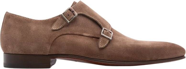 Magnanni Taupe Suède Dubbele Gesp Schoen Brown Heren