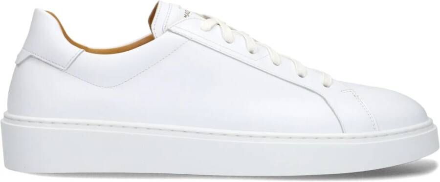 Magnanni Witte Leren Lage Sneakers White Heren