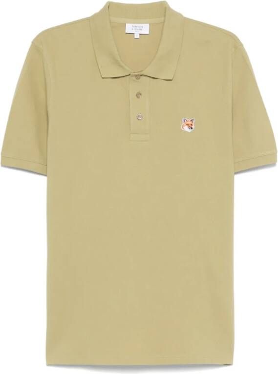 Maison Kitsuné Groene Polo met Vosjeslogo