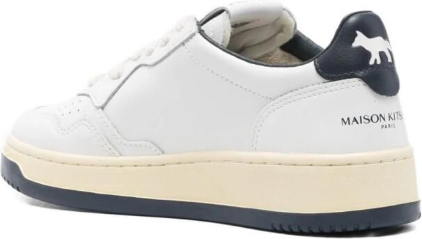 Maison Kitsuné Blauwe Leren Sneakers met Logodetail - Foto 2