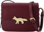 Maison Kitsuné Zwarte Leren Crossbody Tas met Draaislot - Thumbnail 1