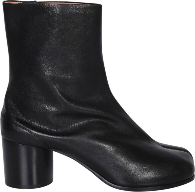 Maison Margiela Zwarte Leren Laarzen met Tabi Split-Teen Vorm Black Dames