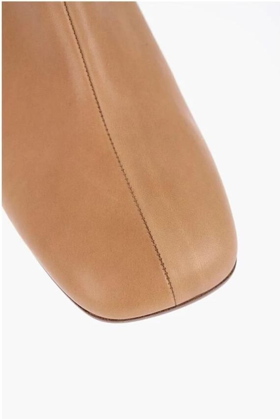 Maison Margiela Beige Leren Booties met Houten Hak - Foto 2