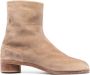 Maison Margiela Beige Suede Enkellaarzen met Split Teen Brown Heren - Thumbnail 3