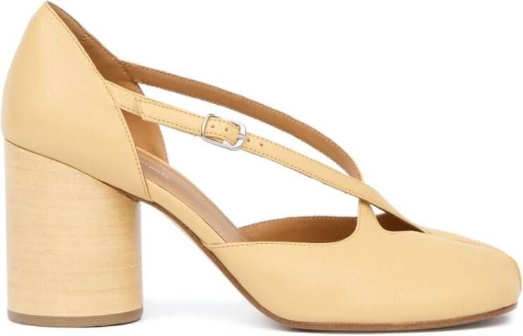 Maison Margiela Beige Tabi Pump met Blokhak