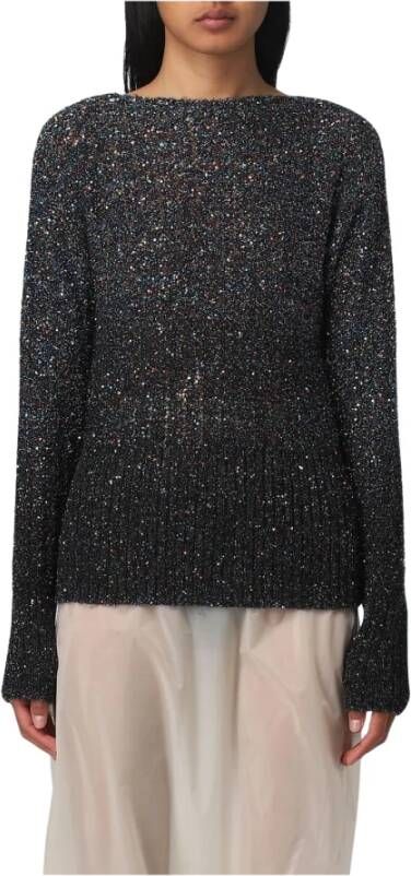 Maison Margiela Blauwe Paillet Boothals Trui