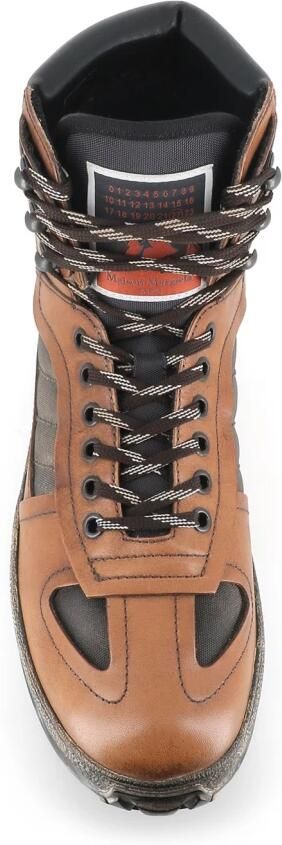 Maison Margiela Bruine leren high top sneakers - Foto 2