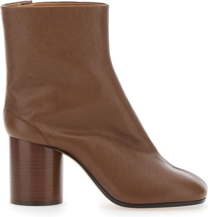 Maison Margiela Bruine Tabi Enkellaarzen
