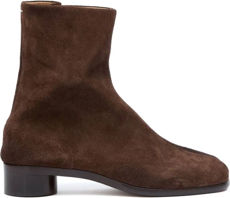 Maison Margiela Bruine Tabi Laarzen met Zijrits