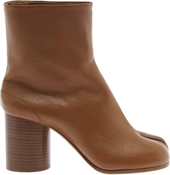 Maison Margiela Bruine Tabi Teen Enkellaarzen