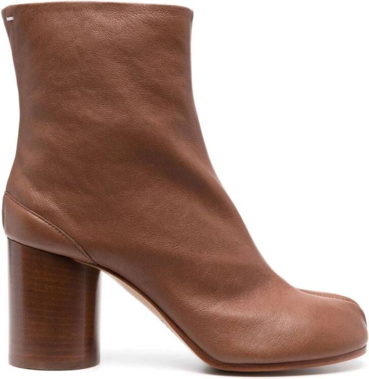 Maison Margiela Bruine Tabi Teen Enkellaarzen Brown Dames