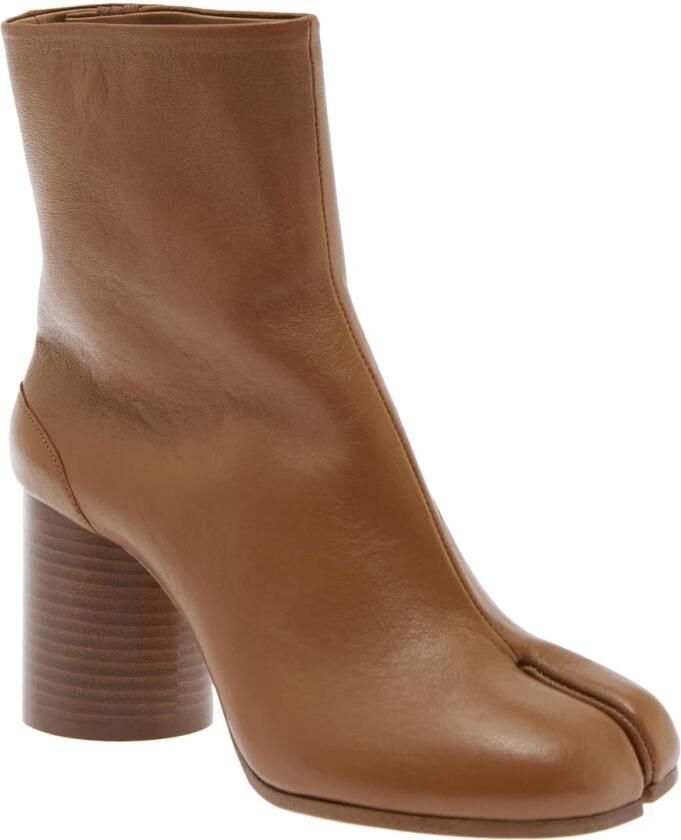 Maison Margiela Bruine Tabi Teen Enkellaarzen