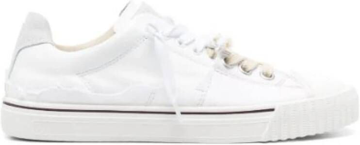 Maison Margiela Distressed White Evolution Sneakers Wit Dames