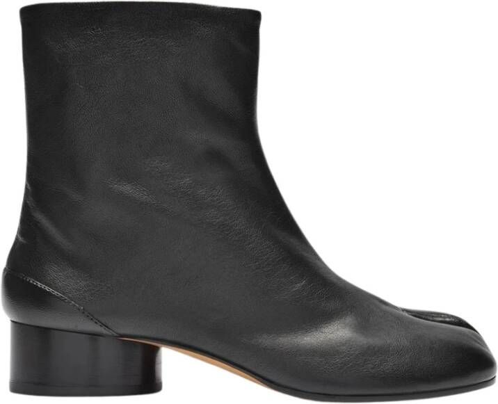 Maison Margiela Zwarte Leren Laarzen met Tabi Split-Teen Vorm Black Dames