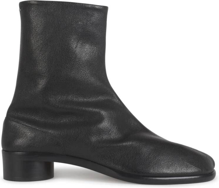 Maison Margiela Zwarte Split-Teen Enkellaarzen voor Mannen Black Heren