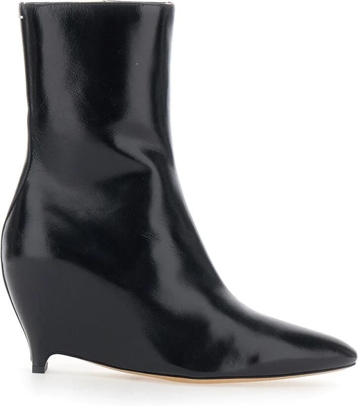 Maison Margiela Enkellaars met Hak en Lederen Details