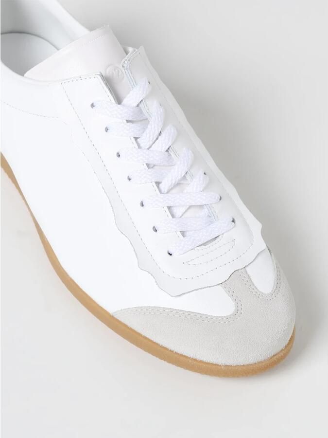 Maison Margiela Witte en grijze leren sneakers Wit Heren