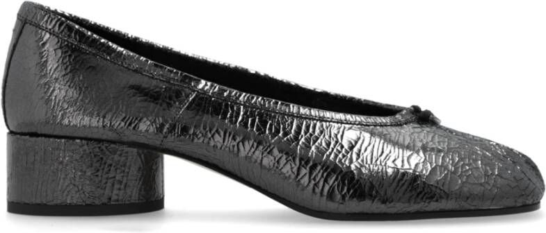 Maison Margiela Tabi Ballerina Metallic Zwarte Schoenen Black Dames